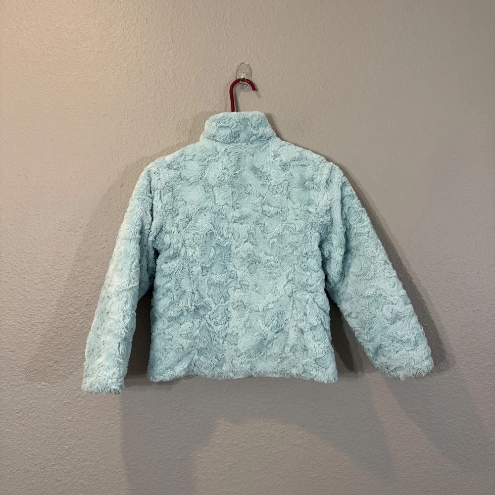 The North Face Girl's Size S 7/8 Gray Reversible Mossbud Swirl Insulated Jacket